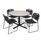 Cain Cain Round Table & Chair Set, Wood, Metal, Polypropylene Top TB48RNDPL44BK - alternate 1